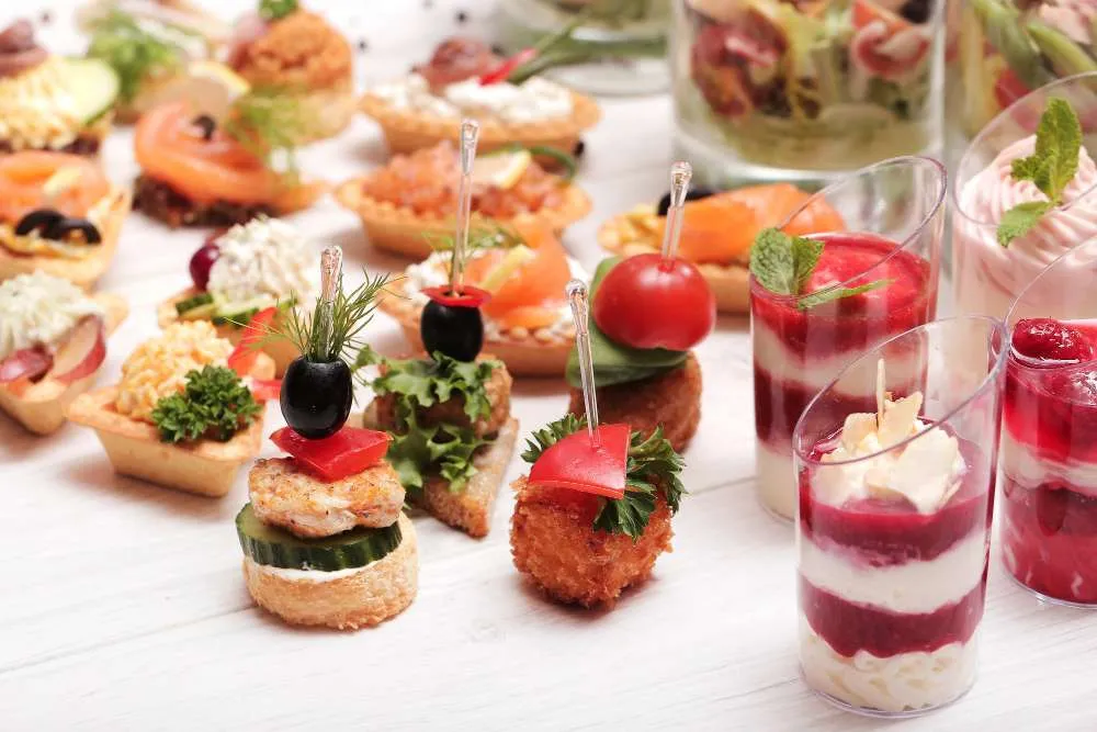 A creative catering spread from the Montekristo kitchen